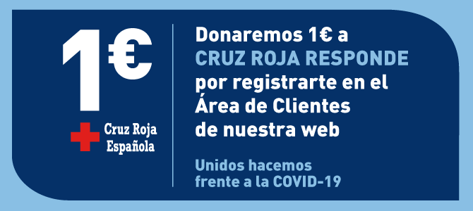 Donaremos 1 euro a Cruz Roja por cada persona que se registre en el área de clientes